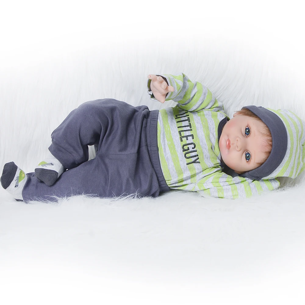 Реалистичные 22 дюймов Reborn Baby Doll ткани тела Новорожденные куклы детские кубики