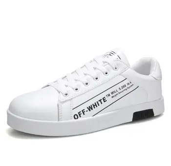

Men Shoes Spring Autumn Casual Leather Flat Shoes Lace-up Low Top White Male Sneakers tenis masculino adulto Shoes