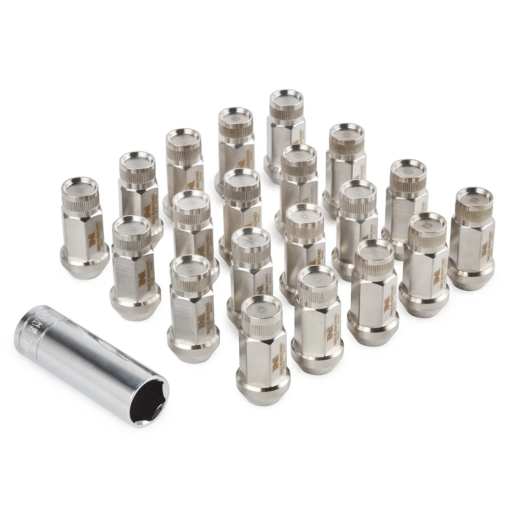 

20PCS M12x1.25 Trail Car Wheel Lugs Nuts Drift Rim Nut T304 Stainless Lug Bolt Kit JDM Dub For Infiniti EX35 EX37 FX35 FX45 FX50