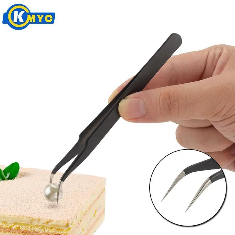 KMYC Stainless Steel Tweezers For Fondant Cake Decorating Pastry Tweezer Anti Static Candy Sugar