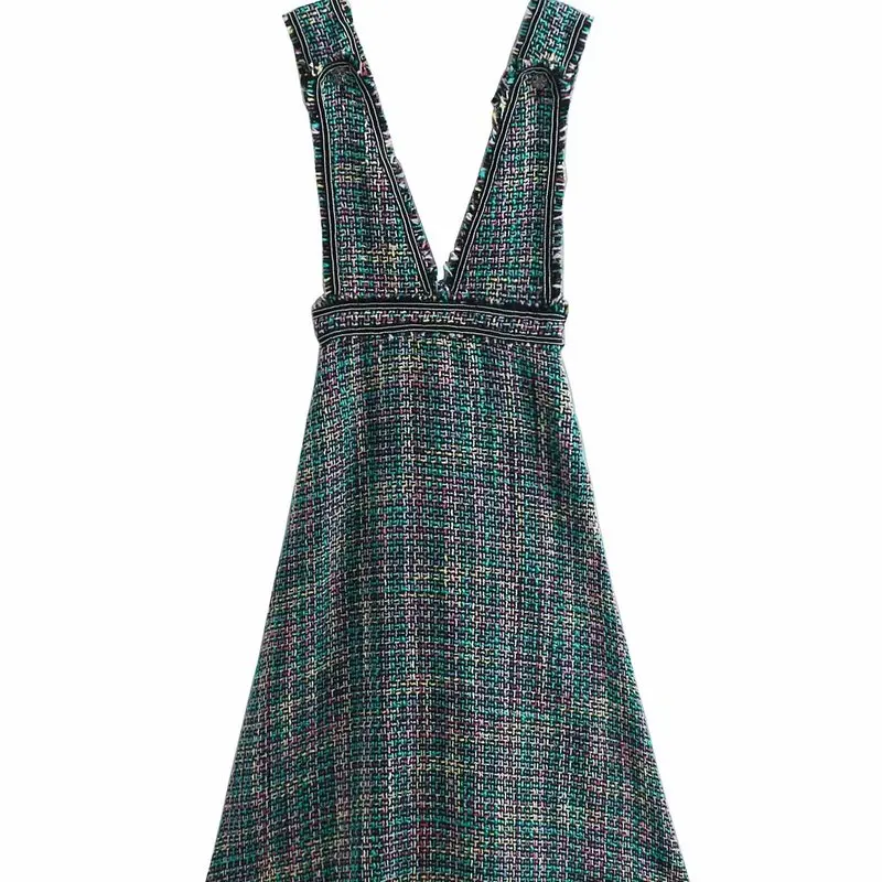 

hot sale BB60-9101 European and American fashionable tweed vest dress