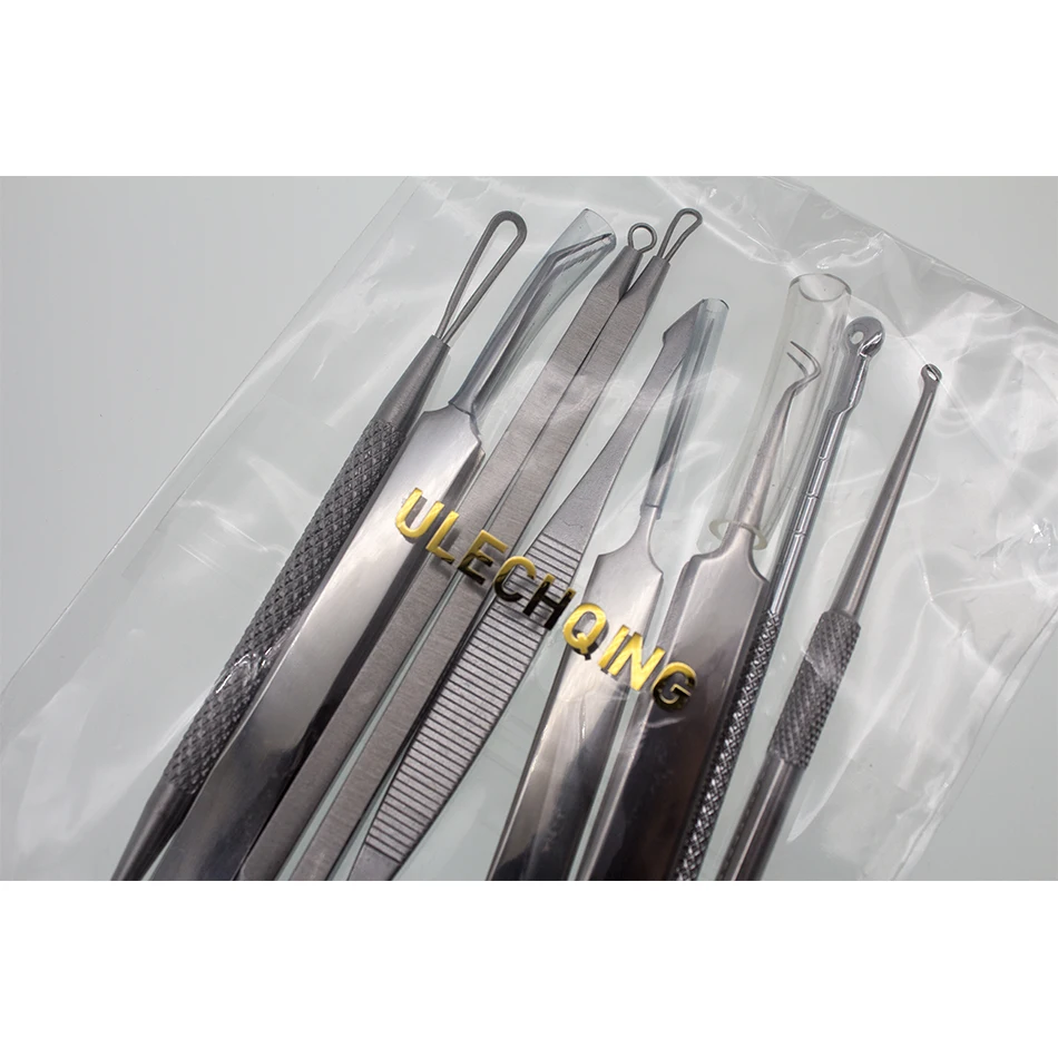 ULECHQING 9 pcs:Lot Pimple comedone remover tool face Blackhead Acne Remover Comedone Extractor de cravo Blemis Nose Skin care 4