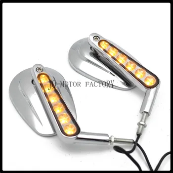 

For HARLEY DAVIDSON SOFTAIL XL/VRSCAW V-ROD Motor Rear View Left Right Mirrors with LED Stem BLACK