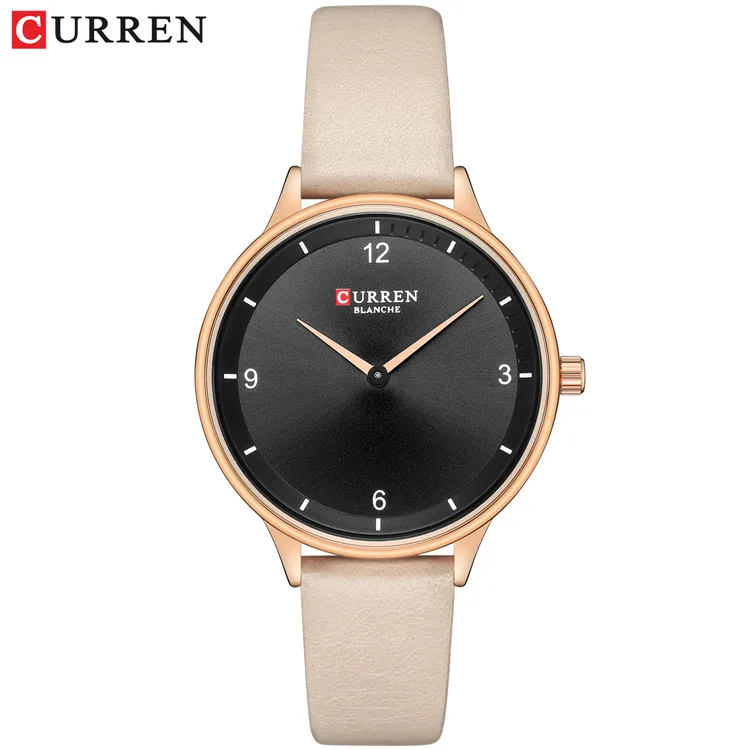 CURREN Women's Watches Fashion Ladies Watches For Women Bracelet Clock Dress Wristwatch Luxury Relogio Feminino Saati - Цвет: Rose gold black