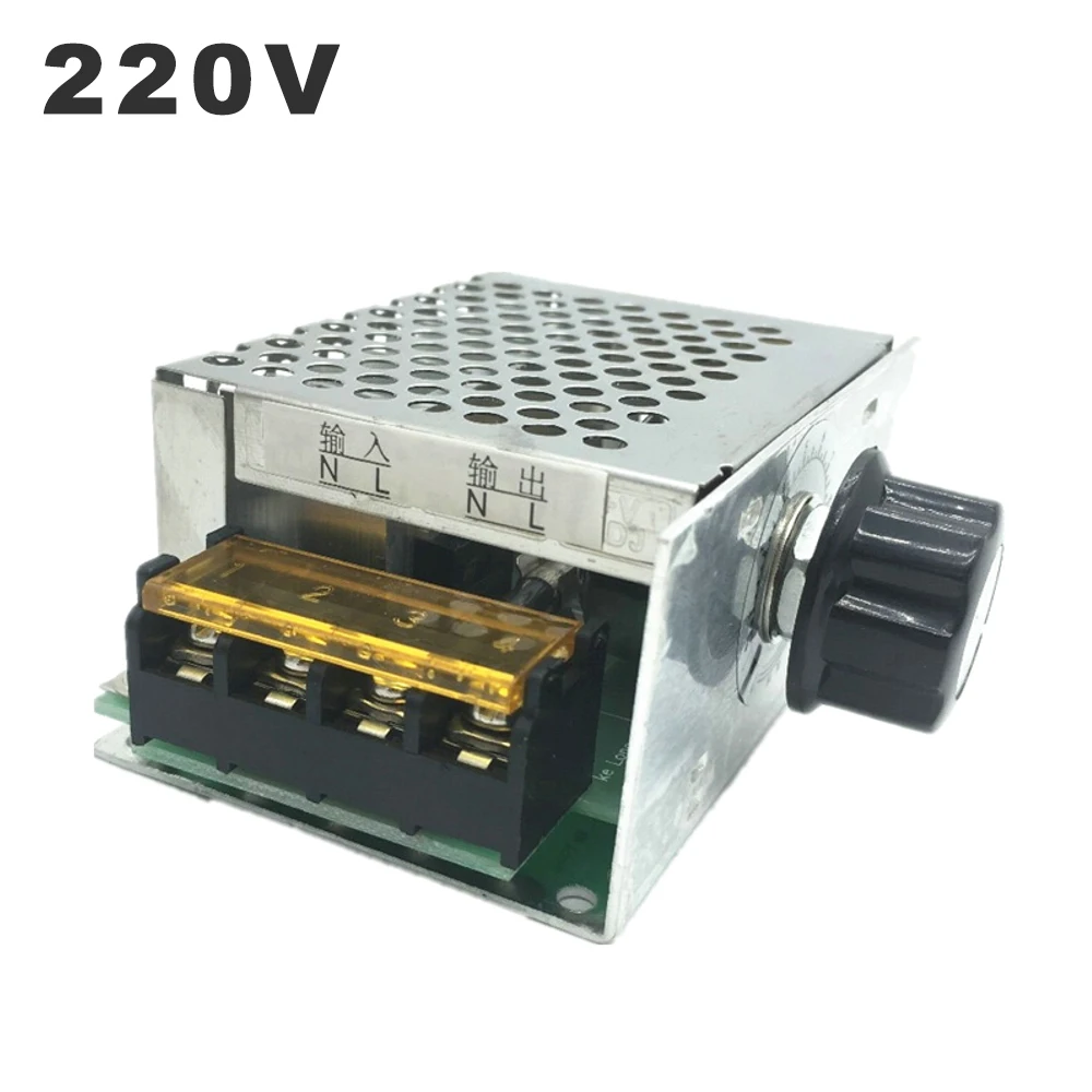 220V 4000W Electronic Dimmer AC Silicon Controlled Voltage Regulator Motor Speed Control Thyristor Thermostat With Insurance ac 220v electronic scr voltage regulator dimming speed control temperature adjustment 4000w 5000w 10000w motor speed controller