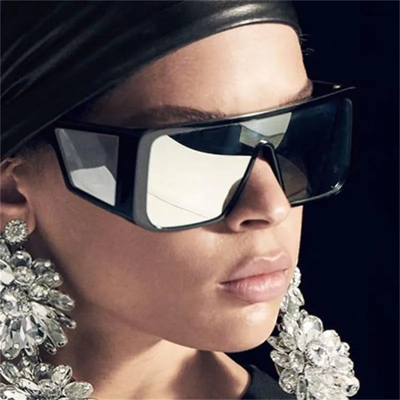 

Oversize Sunglasses Women Fashion Mirror Sun Glasses Luxury Brand Vintage Shades Big Frame large Sunglasses VU400 Retro Glasses
