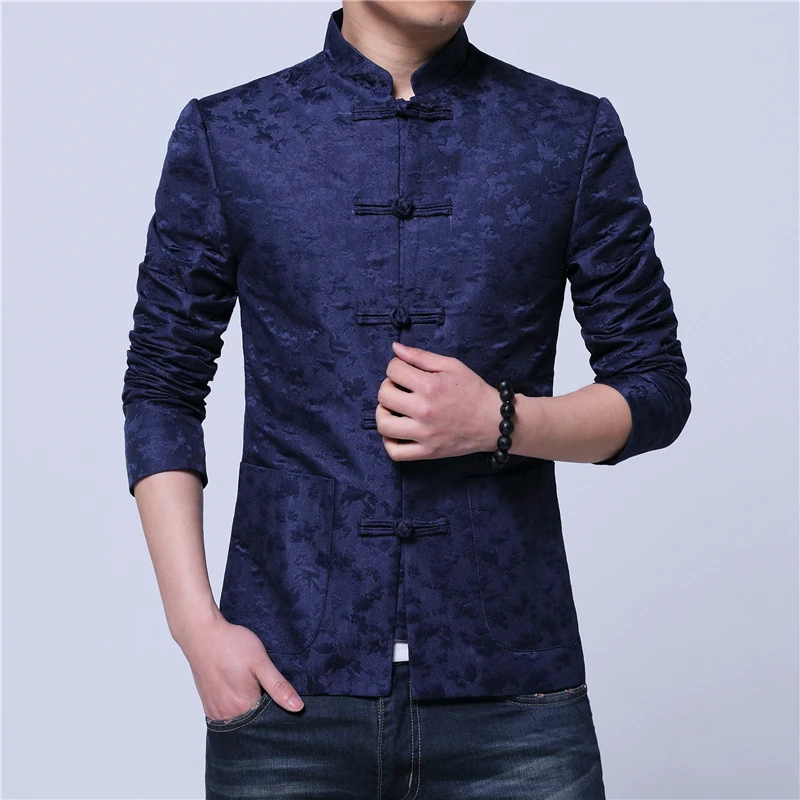 4xl Fit Xl rouge Veste Slim Manteaux Longues 2xl Manches Taille M Top À L bleu Style 3xl Noir Mode Chinois Hommes Imprimer De S xeodCB