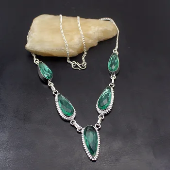 

Glowing Sunny Hermosa GreenTopaz 925 Sterling Silver Color Unique Pendant Necklace 19 inch TF772