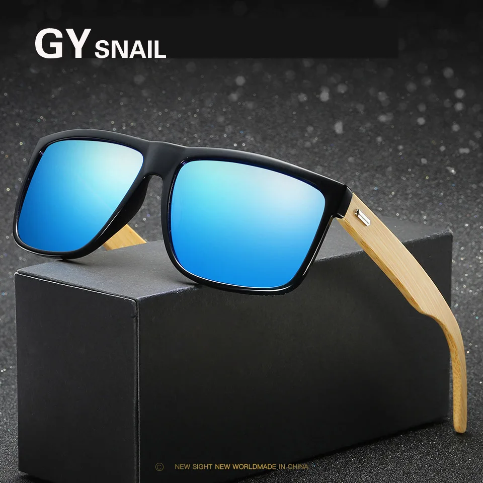 

GYsnail Retro Wooden Sunglasses Men Bamboo Sunglass Women Brand Goggles Mirror wood Sun Glasses Polarized Shades lunette Male