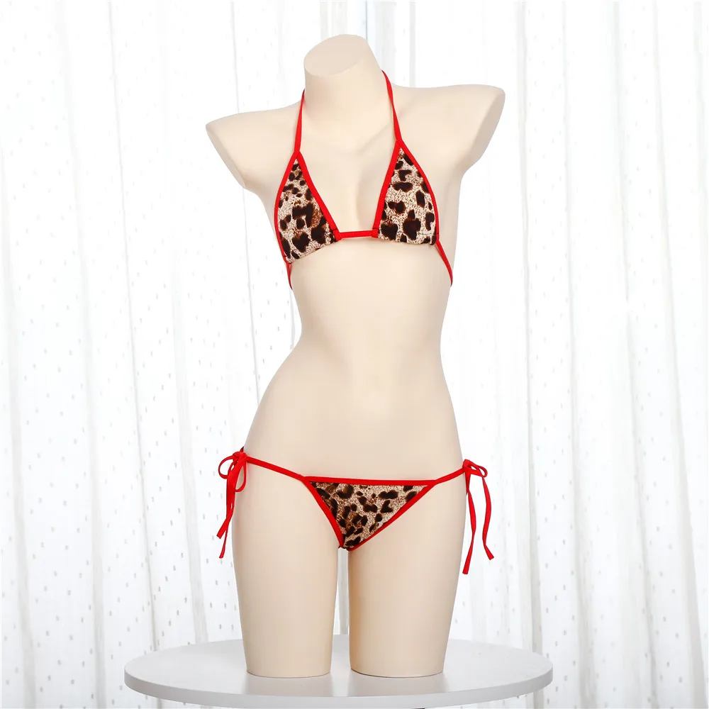 

micro bikini 2019 mujer Sexy simple Edge Leopard Teenage girl Beach Sun bath swimwear women swimsuit biquini bikinis monokini