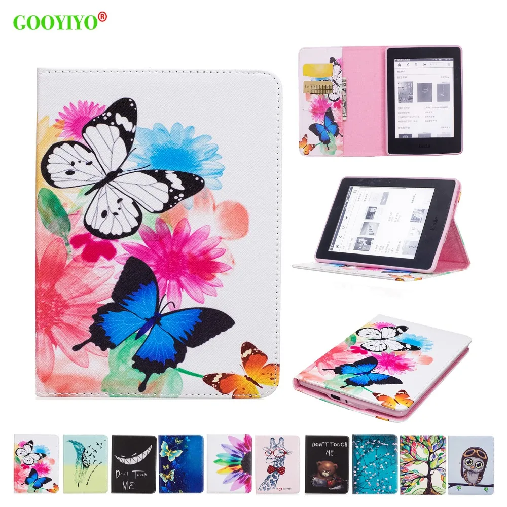 

GOOYIYO - New Case For Amazon Kindle Paperwhite 4 2018 Ereader PU Leather Flip Case Cover Tablet Slim Shell