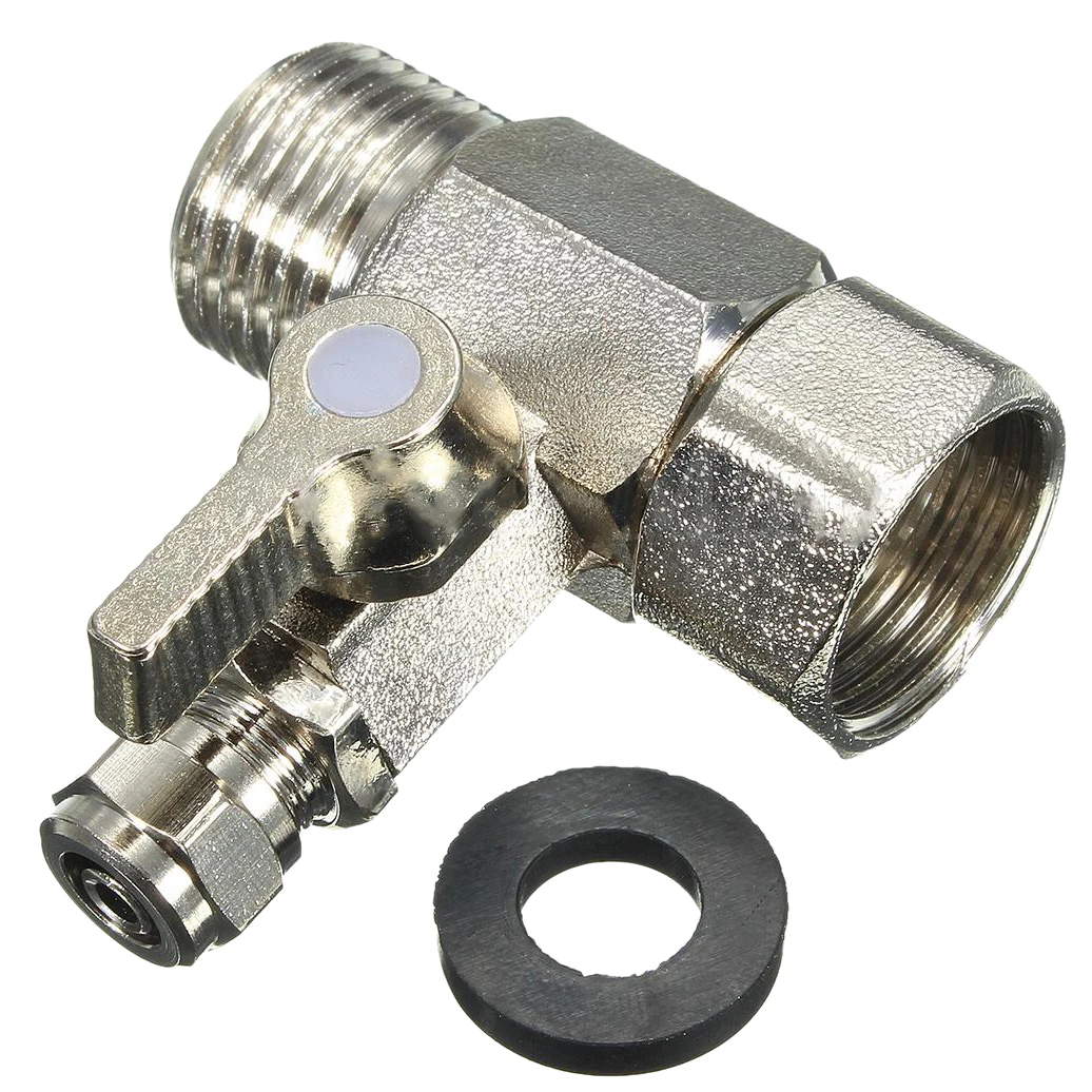 

RO Feed Water Adapter 1/2" to 1/4" Ball Valve Faucet Tap Feed Reverse Osmosis Silver