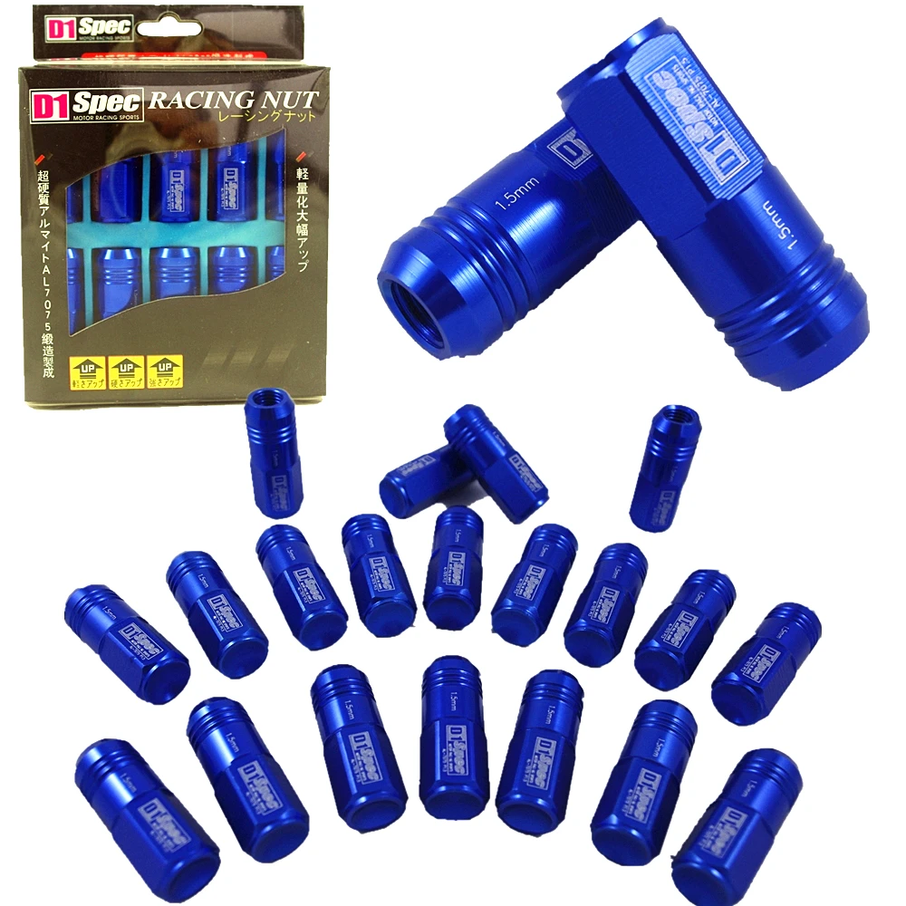 KP M12 X1.5MM 20PCS D1 SPEC BLUE WHEEL LUG NUTS CLOSED END FOR HONDA