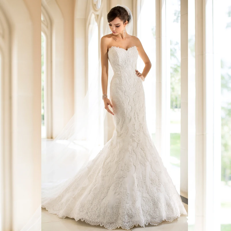 Strapless Lace Mermaid font b Wedding b font font b Dress b font 2016 Factory Custom