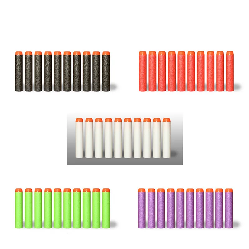 

50pcs soft bullet N-strike Elite Rampage Retaliator Series Blasters Refill Clip Darts electric toy gun soft bullet toy bullet