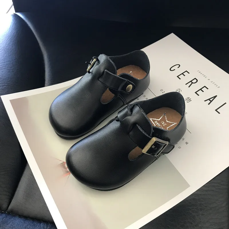 

MHYONS Children's shoes leather art style children's shoes spring and autumn new boys and girls single shoes baby casual shoes
