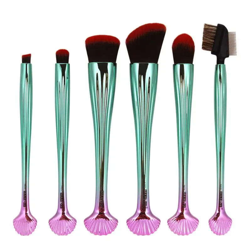 

6pcs Shell Makeup Brushes Face Contour Concealer Blush Brush Cosmetic Foundation Eyeshadow Powder Blending Makeup Brush Brushes