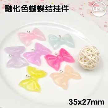 

20pcs resin bow candy color necklace charms very cute keychain pendant necklace pendant for DIY decoration