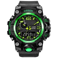 Брендовые мужские спортивные часы аналогово-цифровые светодиодный электронные кварцевые часы 50 м водонепроницаемые часы для плавания