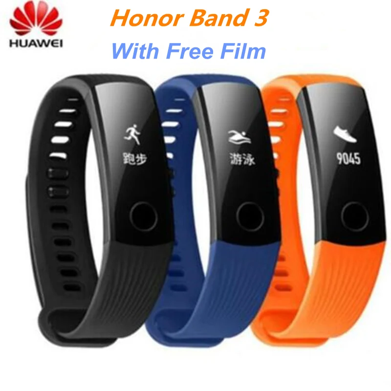 

New Original Huawei Honor Band 3 Smart Band 50M Waterproof Smart Bracelet Fitness Tracker Heart Rate Monitor 0.91" OLED Screen