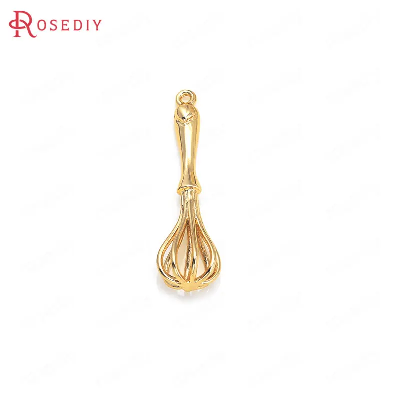 

(35661)2PCS 12x39MM 24K Gold Color Brass Churn Tool Charms Pendants High Quality Diy Jewelry Findings Accessories