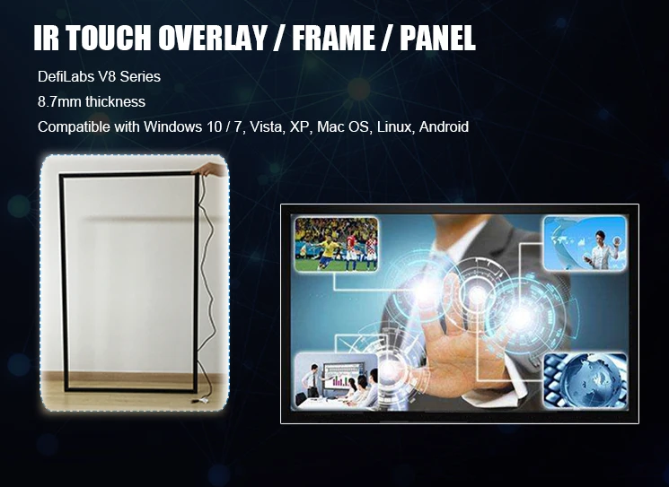 

DefiLabs 10 touch points 60" Infrared multi touch screen frame panel kits