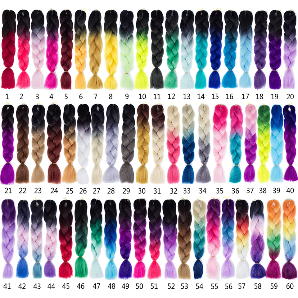 Xtrend фиолетовый Омбре плетение волос выражений 2" 100 г большие синтетические косы крючком волокна волос 10 шт. термостойкие