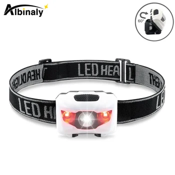 

Albinaly Mini HeadLamp 4 Mode Waterproof R3+2 LED Super Bright Headlight Headlamp Torch Lanterna with Headband Use 3xAAA battery