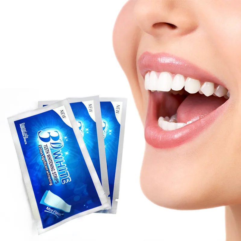 5 Pair 3D Whitening Gel Strips Bright White Dental Treatment Teeth