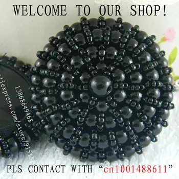 

Plastron The entire manual assembly black button 40MM Decorative coat dress Free shipping