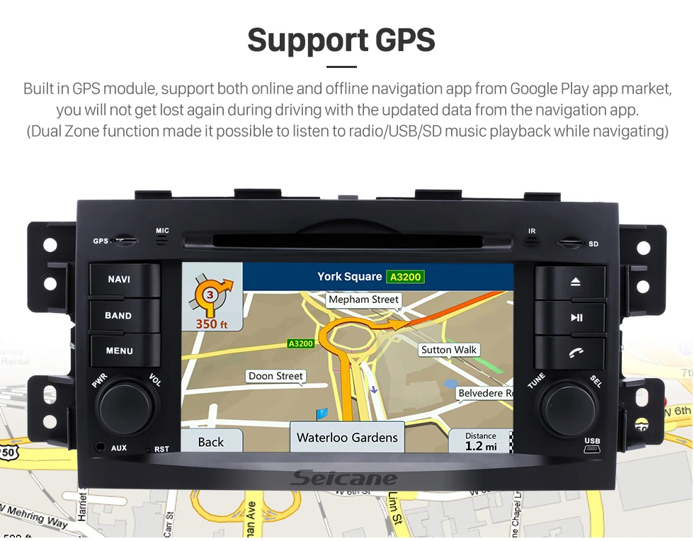 Clearance Clearance Seicane 4GB 8-Core Android 8.0 7inch GPS Car Radio For 2008-2015 KIA BORREGO DVD Multimedia Player 1080P Video Stereo 5