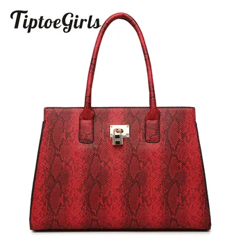 

High Quality Snake Pattern Ladies Handbag New Fashion Personality Large Capacity Casual Wild Shoulder Messenger Bag