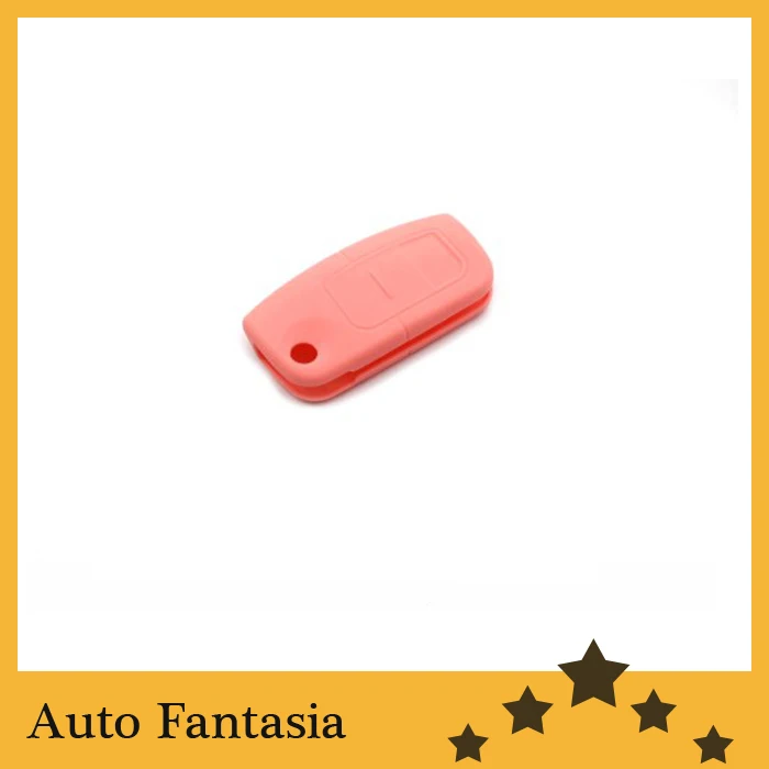 Одежда высшего качества силиконовый гель кожа автомобиля удаленный случае ключ для Ford - Название цвета: Pink