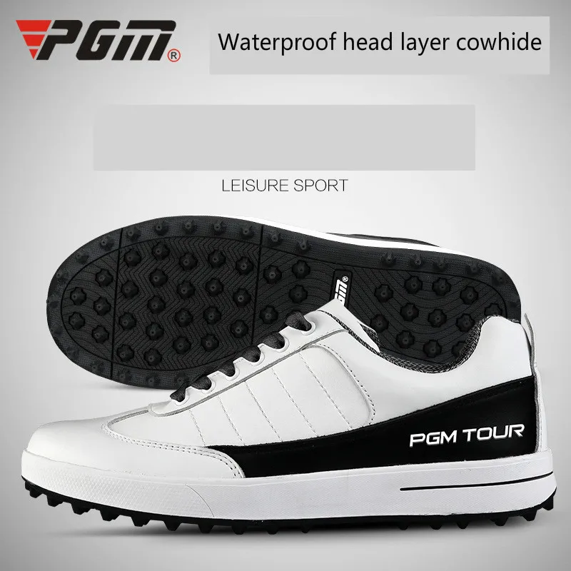

2018 PGM golf shoes men's Head Layer Cowhide Fixed Nail shoes Waterproof Breathable Non-slip Sneakers for men Plus size