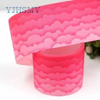 

YJHSMY G-18713-602 10 yards 38 mm cloud Ribbons Thermal transfer Printed grosgrain Wedding Accessories DIY handmade material