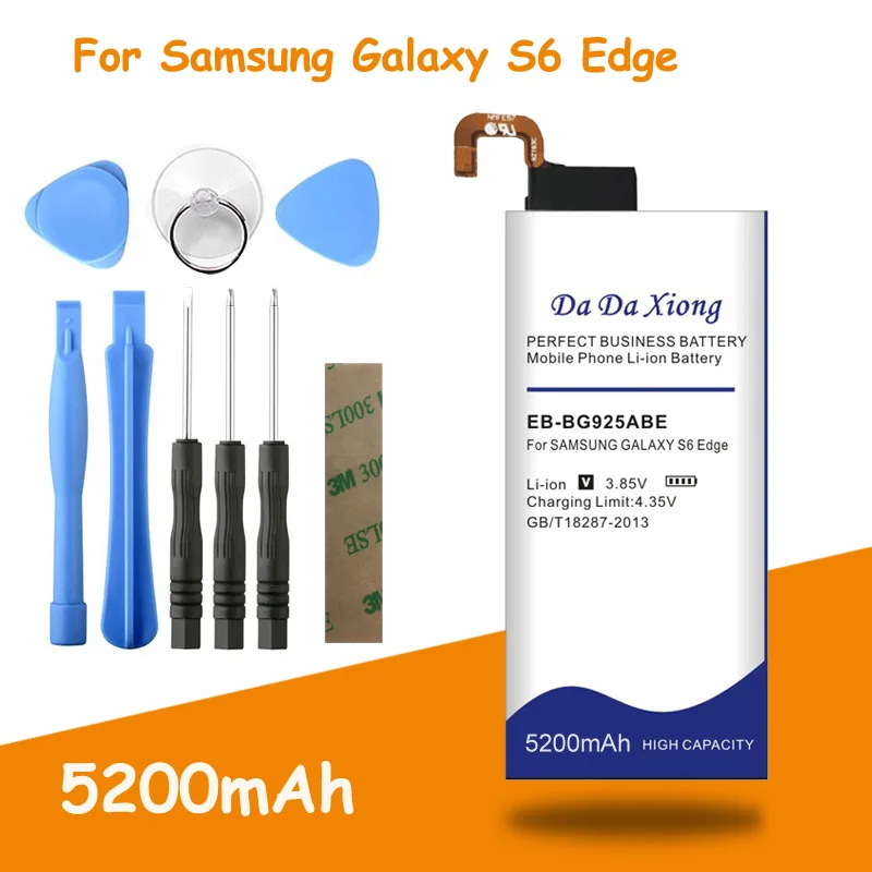 Ceny Darmowa wysyłka 5200mAh EB BG925ABE Li ion telefon bateria do samsunga GALAXY S6 krawędzi G9250 G925F G925FQ G925S + darmowe narzędzia