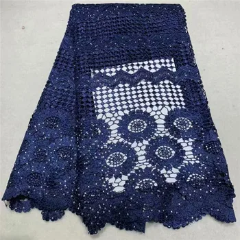 

2019 African Cord Lace Fabric High Quality Guipure Lace Fabric Best Selling Guipure lace With Stones For Party dresses df65-1264