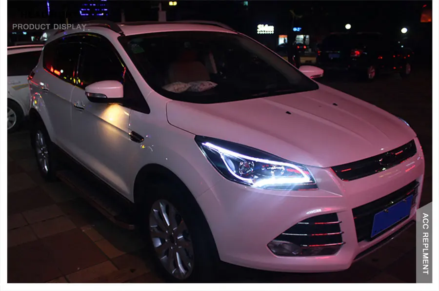 2 шт. светодиодный фары для Ford kuga/Escape 2013- светодиодный автомобильный фонарь ангельские глазки ксенон HID комплект Противотуманные фары светодиодный дневные ходовые огни