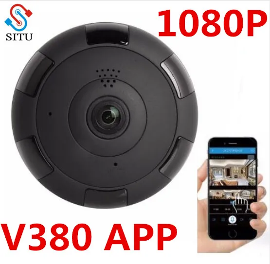 V380 HD 1080P VR WIFI IP камера 2.0MP поддержка макс. 64 ГБ TF карта P2P Двусторонняя аудио IR 360