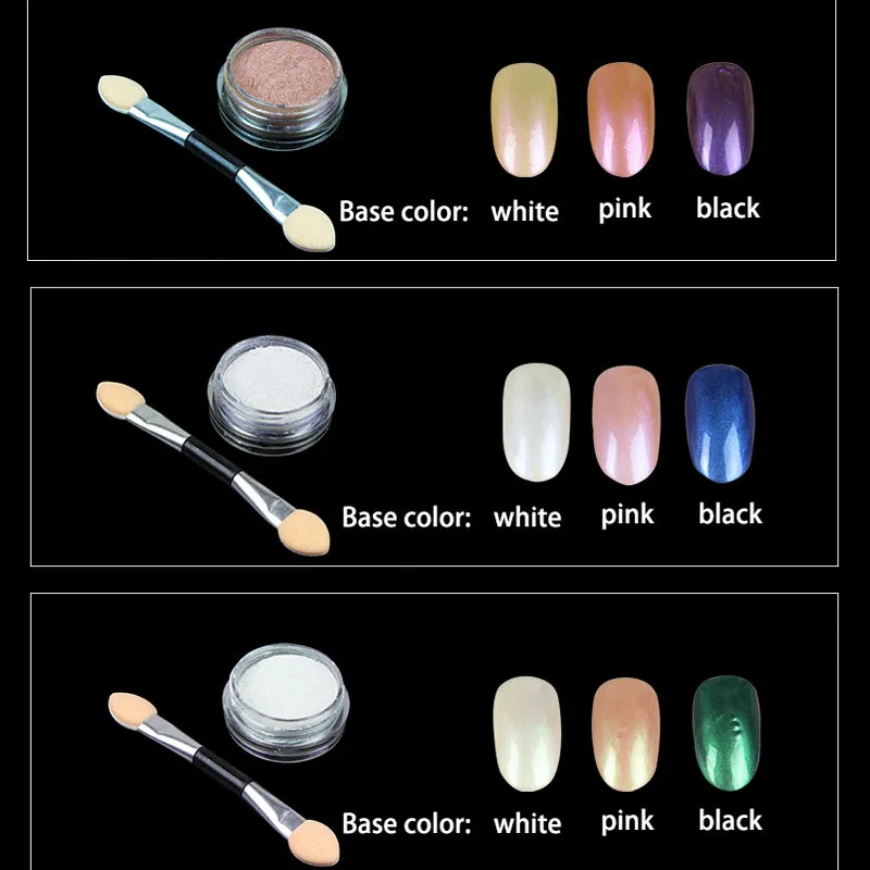 6 bottles/set Glitter Nail Mirror Powder Holographic Chrome Pigment