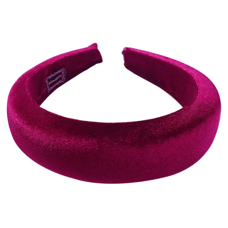 Fashion ZA Sponge Velvet Headband Hairband For Women Girls Solid Color Padded Headwear Hair Bands Hair Jewelry Accessories F0709 - Окраска металла: F0712