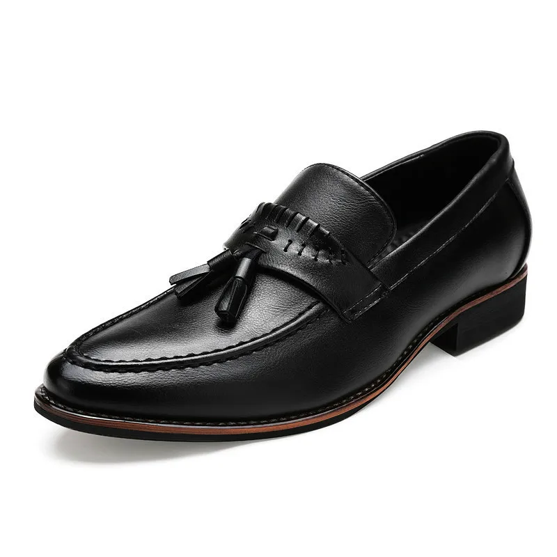 Men's Oxfords Black Business Shoe Gent Penny Loafer Vintage Tassel Mens