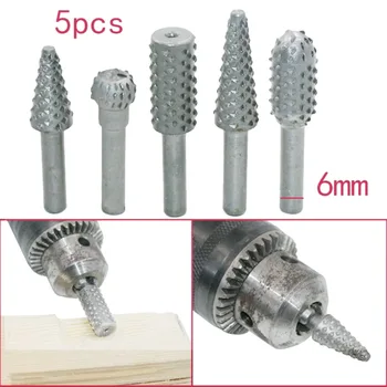 

File Rotary Craft Files Rasp Burrs Wood Bits Grinding Power Woodworking Hand Tools 5pcs Steel Rotary Drill Rasp File Shank Rot