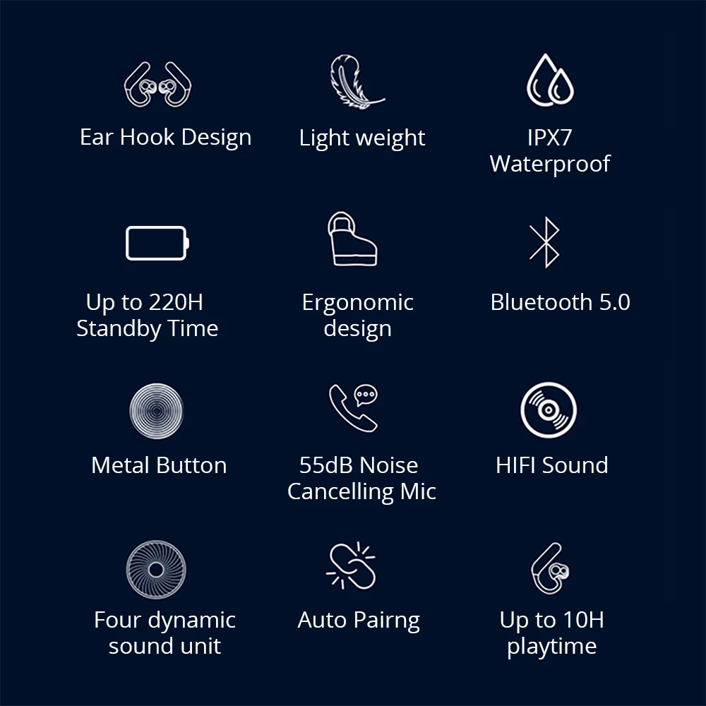 Обновленные наушники Mpow X6 TWS Bluetooth 5 0 стереонаушники Hi Fi стильные с крючком