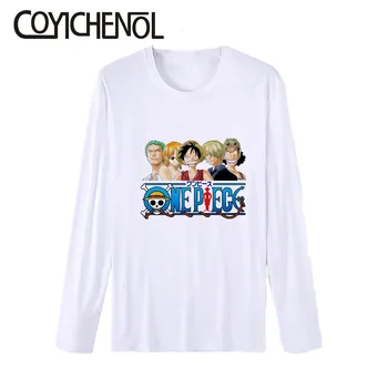 

one piece Album Poster Anime Monkey D Luffe o-neck Modal Print top 2019 New men Long sleeve plus size T-shirt