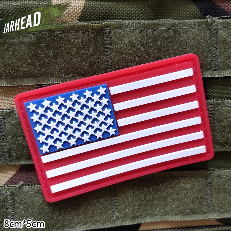 

U.S. Flag Patch 3D Military PVC Patches Velcro Rubber America Flag Armband Tactical Badge For Backpack Hat Clothes Jacket