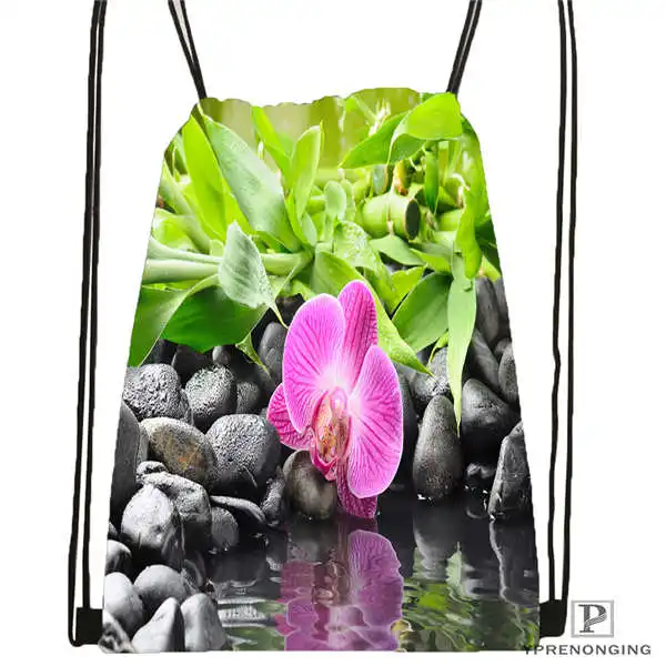 Пользовательские дзен камень@ 1 походная сумка на шнурке милый рюкзак для детей(черная спинка) 31x40 см#2018611-5 - Цвет: Drawstring Backpack