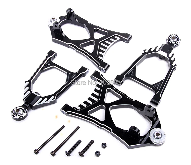 1/5 Baja CNC Front Alloy Arm Set with CNC ball joint - (4pcs) - Black  1/5 scale HPI KM Baja 5b 5t 851131