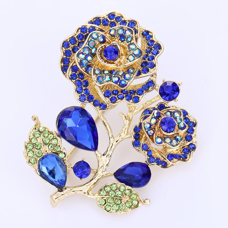 THRWELL довольно элегантный античная цветок броши с кристаллами Rhinestone Броши шарф