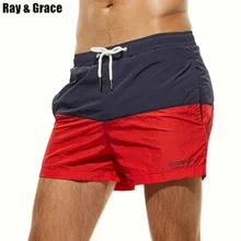 RAY GRACE летние мужские пляжные шорты, повседневные Бермуды, дышащие шорты для бега, шорты до колен, быстросохнущие мужские пляжные шорты